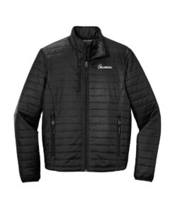 900 Global CoolWick Men's Packable Puffy Bowling Jacket - Deep Black