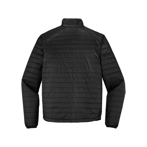 CoolWick Men's Packable Puffy Bowling Jacket back - Deep Black