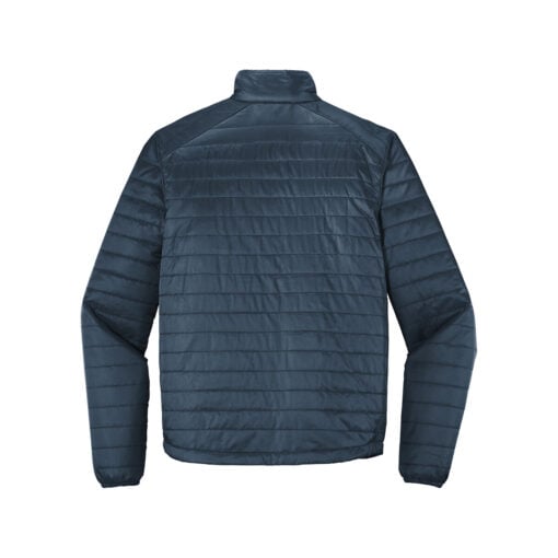 CoolWick Men's Packable Puffy Bowling Jacket back - Regatta Blue/ River Blue Navy