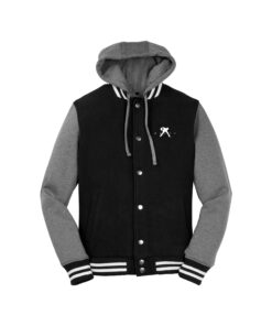 Belmo CoolWick Men's Retro Varsity Bowling Jacket - Black/Vintage Heather