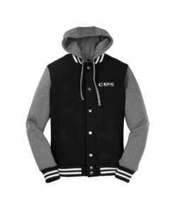 Epic CoolWick Men's Retro Varsity Bowling Jacket - Black/Vintage Heather