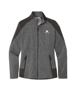 Belmo CoolWick Women's Grid Fleece Bowling Jacket - Grey Smoke Heather/Grey Smoke