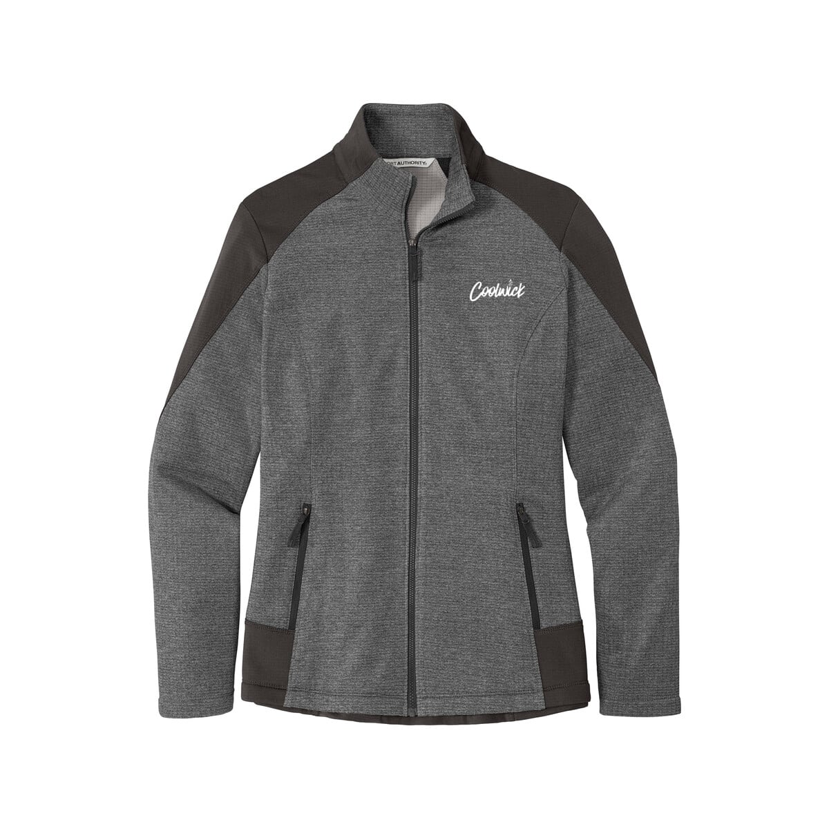 CoolWick CoolWick Women's Grid Fleece Bowling Jacket - Grey Smoke Heather/Grey Smoke