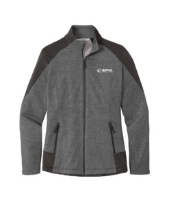 Epic CoolWick Women's Grid Fleece Bowling Jacket - Grey Smoke Heather/Grey Smoke