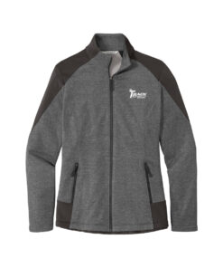 Track CoolWick Women's Grid Fleece Bowling Jacket - Grey Smoke Heather/Grey Smoke