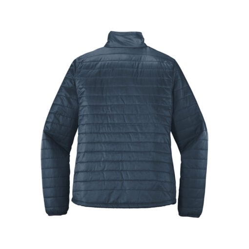 CoolWick Women's Packable Puffy Bowling Jacket back - Regatta Blue/ River Blue Navy