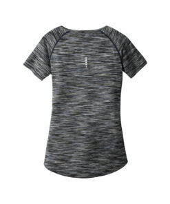 CoolWick Women's OGIO Verge Scoop Neck Bowling Tee back - Blacktop Space Dye
