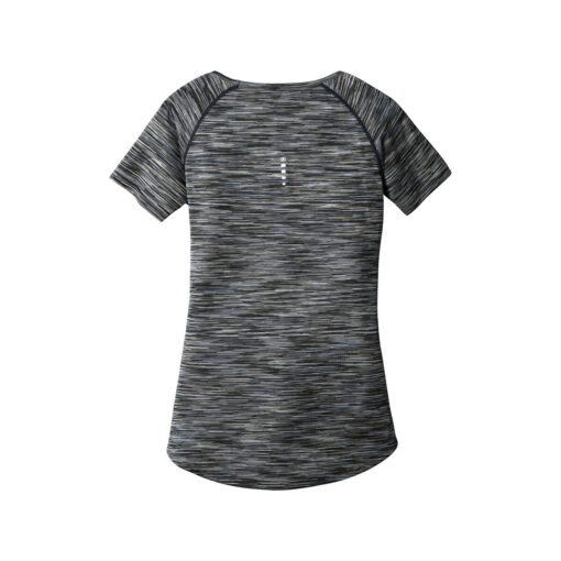 CoolWick Women's OGIO Verge Scoop Neck Bowling Tee back - Blacktop Space Dye