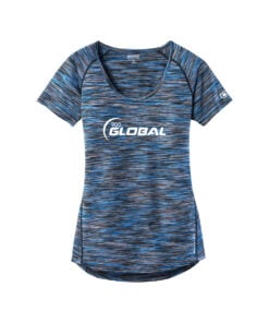900 Global CoolWick Women's OGIO Verge Scoop Neck Bowling Tee - Electric Blue Space Dye