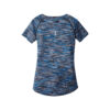 CoolWick Women's OGIO Verge Scoop Neck Bowling Tee back - Electric Blue Space Dye