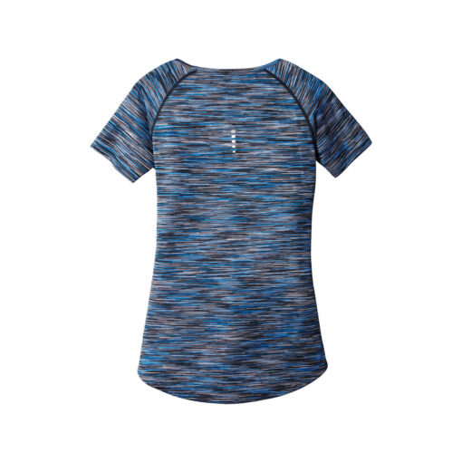 CoolWick Women's OGIO Verge Scoop Neck Bowling Tee back - Electric Blue Space Dye