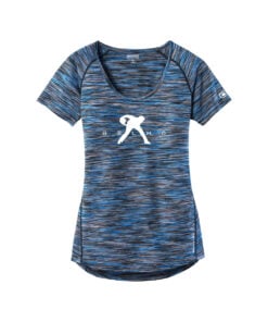 Belmo CoolWick Women's OGIO Verge Scoop Neck Bowling Tee - Electric Blue Space Dye