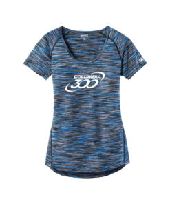 Columbia 300 CoolWick Women's OGIO Verge Scoop Neck Bowling Tee - Electric Blue Space Dye