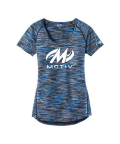 Motiv CoolWick Women's OGIO Verge Scoop Neck Bowling Tee - Electric Blue Space Dye