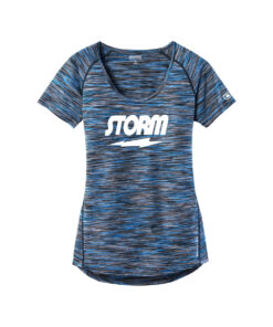 Storm CoolWick Women's OGIO Verge Scoop Neck Bowling Tee - Electric Blue Space Dye