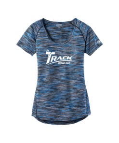 Track CoolWick Women's OGIO Verge Scoop Neck Bowling Tee - Electric Blue Space Dye