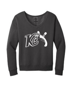 Kristina Cox Women's Beach Wash V-Neck CoolWick Bowling Sweatshirt Coal