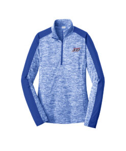Columbia 300 CoolWick Women's Electric Heather 1/4-Zip Bowling Pullover - True Royal Electric/ True Royal