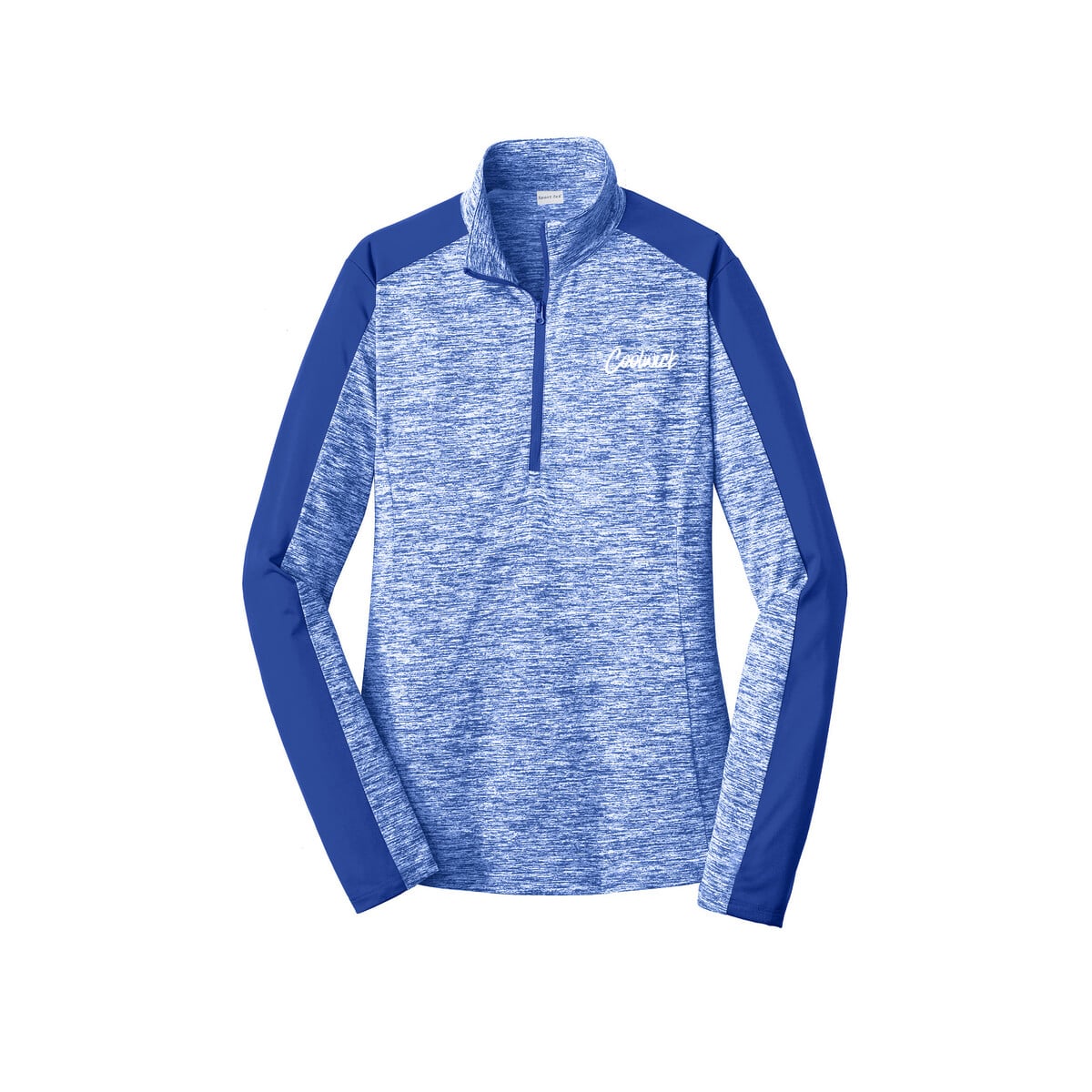 CoolWick CoolWick Women's Electric Heather 1/4-Zip Bowling Pullover - True Royal Electric/ True Royal