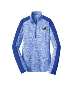 DV8 CoolWick Women's Electric Heather 1/4-Zip Bowling Pullover - True Royal Electric/ True Royal
