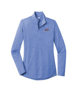Columbia 300 CoolWick Women's Tri-Blend Wicking 1/4-Zip Bowling Pullover - True Royal Heather