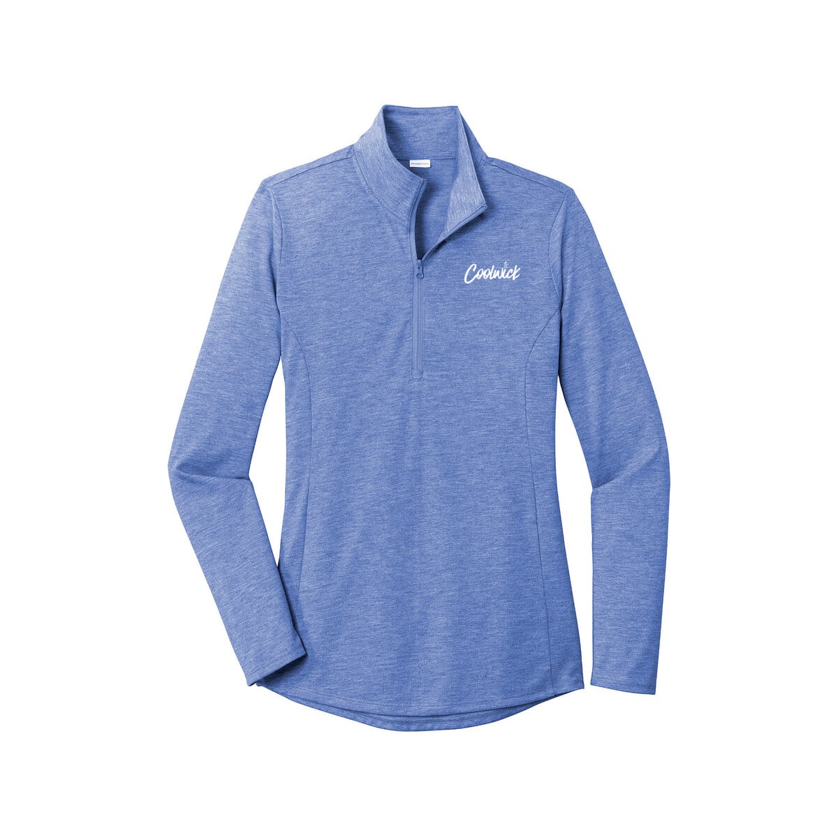 CoolWick CoolWick Women's Tri-Blend Wicking 1/4-Zip Bowling Pullover - True Royal Heather