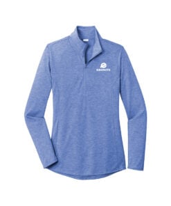 Ebonite CoolWick Women's Tri-Blend Wicking 1/4-Zip Bowling Pullover - True Royal Heather