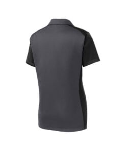 CoolWick Women's Colorblock Micropique Bowling Polo back - Iron Grey/Black
