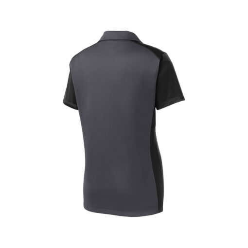 CoolWick Women's Colorblock Micropique Bowling Polo back - Iron Grey/Black
