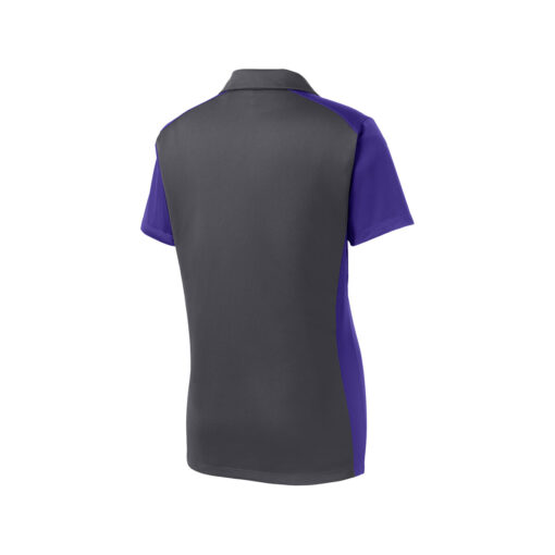 CoolWick Women's Colorblock Micropique Bowling Polo back - Iron Grey/Purple