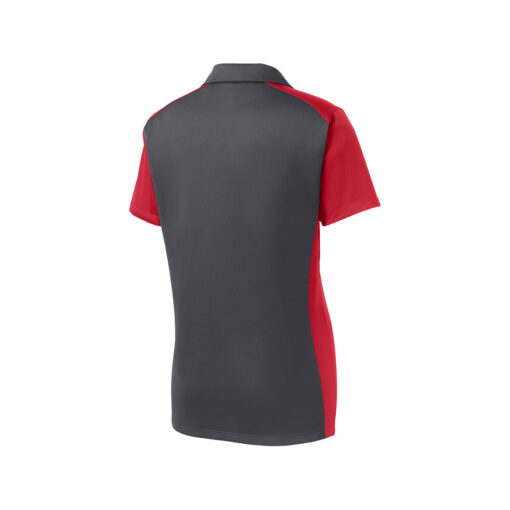 CoolWick Women's Colorblock Micropique Bowling Polo back - Iron Grey/True Red