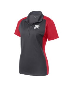 Swag CoolWick Women's Colorblock Micropique Bowling Polo - Iron Grey/True Red