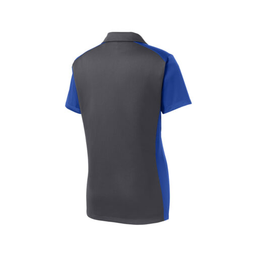 CoolWick Women's Colorblock Micropique Bowling Polo back - Iron Grey/True Royal