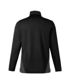 CoolWick Colorblock Quarter-Zip Bowling Pullover - Black/Dark Charcoal (back)