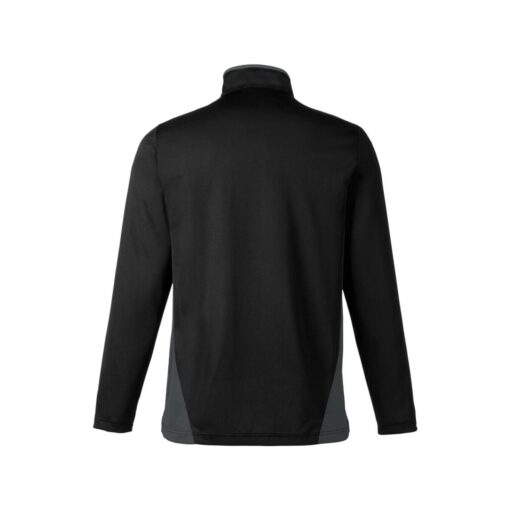 CoolWick Colorblock Quarter-Zip Bowling Pullover - Black/Dark Charcoal (back)