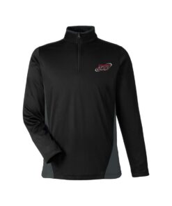 Columbia 300 CoolWick Colorblock Quarter-Zip Bowling Pullover - Black/Dark Charcoal