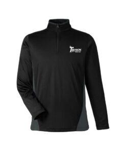 Track CoolWick Colorblock Quarter-Zip Bowling Pullover - Black/Dark Charcoal