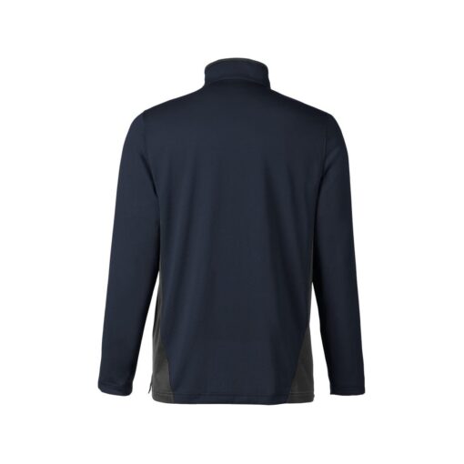 CoolWick Colorblock Quarter-Zip Bowling Pullover - Dark Navy/Dark Charcoal (back)