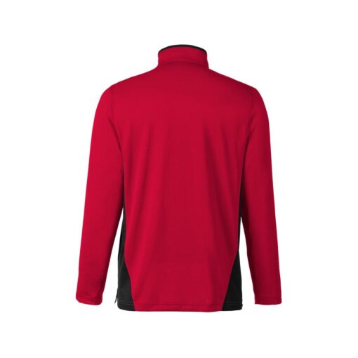 CoolWick Colorblock Quarter-Zip Bowling Pullover - Red/Black (back)