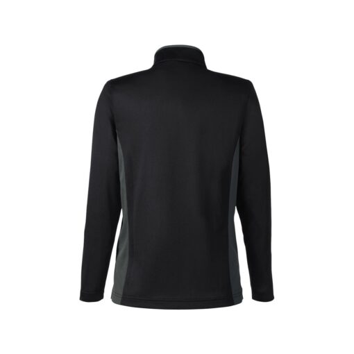CoolWick Women's Colorblock Quarter-Zip Bowling Pullover - Black/Dark Charcoal (back)