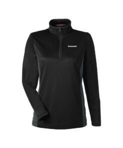 Brunswick CoolWick Women's Colorblock Quarter-Zip Bowling Pullover - Black/Dark Charcoal