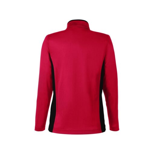 CoolWick Women's Colorblock Quarter-Zip Bowling Pullover - Red/Black (back)