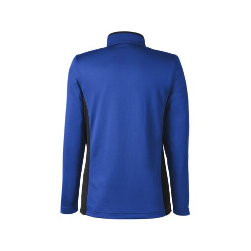 CoolWick Women's Colorblock Quarter-Zip Bowling Pullover - True Royal/Black (back)