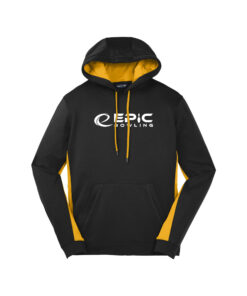Epic CoolWick Men's Sport-Wick Fleece Colorblock Bowling Hoodie - Black/Gold