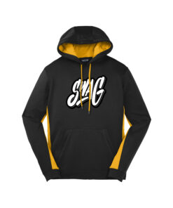 Swag CoolWick Men's Sport-Wick Fleece Colorblock Bowling Hoodie - Black/Gold
