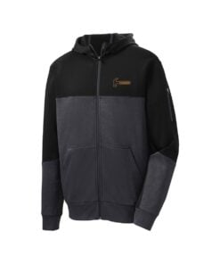 Hammer CoolWick Men's Tech Fleece Colorblock Full-Zip Hooded Bowling Jacket - Black/Graphite Heather/Black