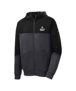 Roto Grip CoolWick Men's Tech Fleece Colorblock Full-Zip Hooded Bowling Jacket - Black/Graphite Heather/Black