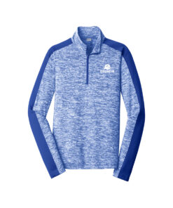 Ebonite CoolWick Men's Electric Heather 1/4-Zip Bowling Pullover - True Royal Electric/ True Royal
