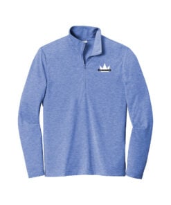 Brunswick CoolWick Men's Tri-Blend Wicking 1/4-Zip Bowling Pullover - True Royal Heather