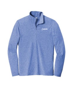 CoolWick CoolWick Men's Tri-Blend Wicking 1/4-Zip Bowling Pullover - True Royal Heather